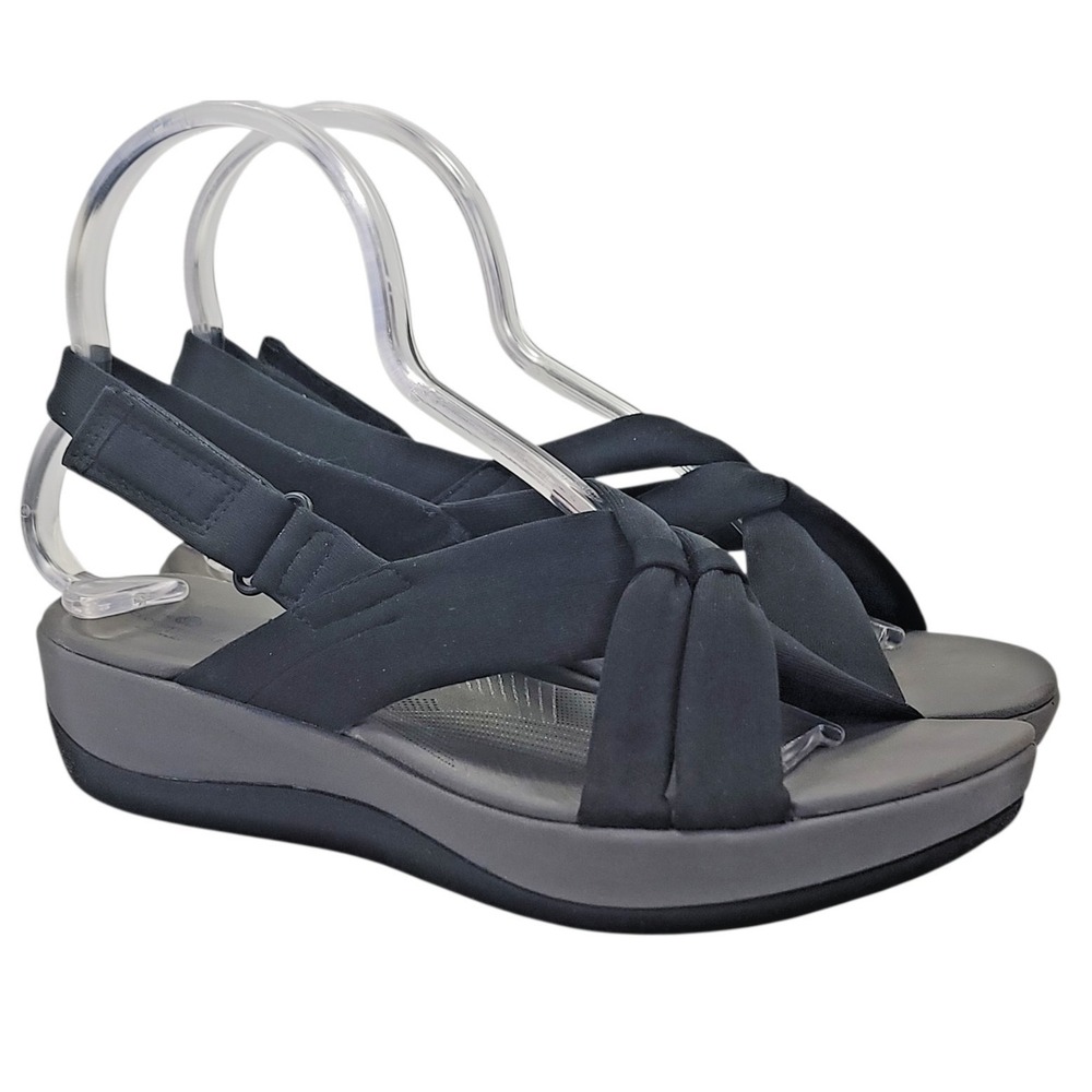 Clarks Cloudsteppers Arla Belle Strap Back Sandals Black Size 7.5 W